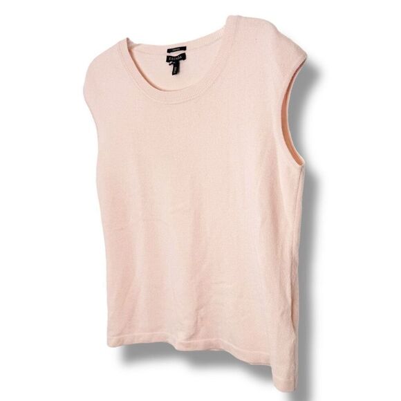 Escada Cashmere Wool Sleeveless Sweater Top Neutral Light Pink Women’s Size XL - Picture 2 of 8